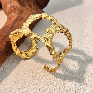 1 Piece Irregular Shape Stainless Steel Gold Color Cuff Bracelet h5 