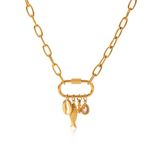 1 Piece Simple Fish Droplet Stainless Steel  Gold Color  Women's Pendant Necklaces h5 Picture6