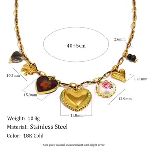1 Piece Luxurious Retro Heart Bow Knot Stainless Steel   Women's Pendant Necklaces h5 