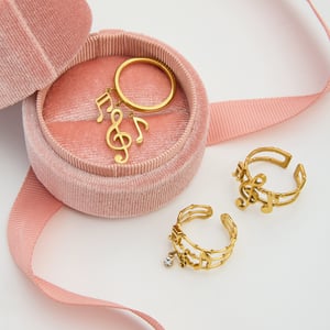 1 Stück Exquisite Serie Elegant Note Edelstahl Gold Farbe Statement Ringe h5 Bild5