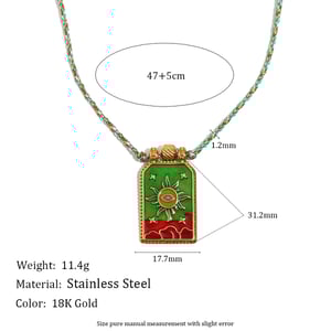 1 Piece Retro Sun Tarot Stainless Steel Gold Color Women's Pendant Necklaces h5 Picture7