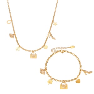 Modische Herz Klee Edelstahl Gold Farbe frauen Schmuck Sets h5 Bild7