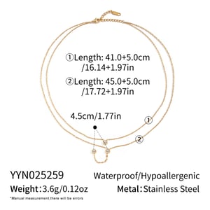1 Piece Luxurious Tassel Circle Stainless Steel Gold Color Zircon Women's Pendant Necklaces h5