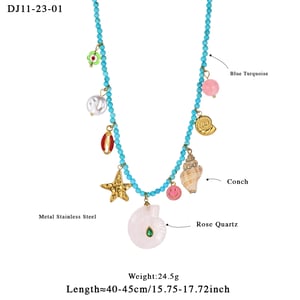 1 Piece Romantic Shell Stainless Steel Gold Color Natural Stone Women's Beaded Necklaces h5 Picture2