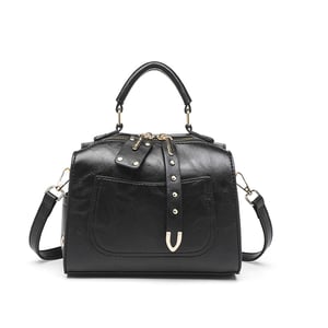 1 Piece Chic Solid Color PU Women's Boston Handbags h5