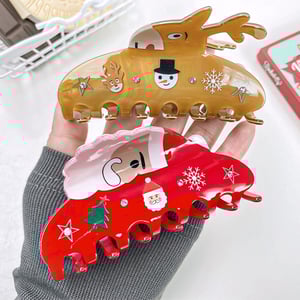 1 Stück Cuat Weihnachten Schneemann Muster Geschenk PVC Damen Haar Krallen h5 Bild4