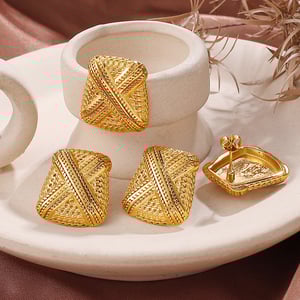 1 Pair Stainless Steel Gold Color Stud Earrings h5 Picture3