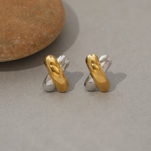 1 Piece Simple Series Daily Patchwork Stainless Steel Gold Color  Women's Stud Earrings h5 Picture6