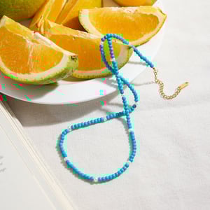1 Piece Classic Calaite Beads Natural Stones Gold Color Women's Beaded Necklaces h5 Picture8