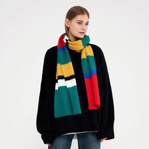 1 Piece Classic Mixed Color Synthetic Fiber Women's Winter Scarves h5