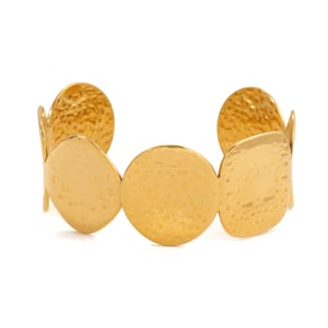 1 Piece Classic Circle Hammer Pattern Stainless Steel Gold Color Women's Cuff Bracelets h5 