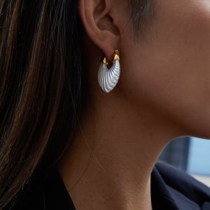 1 Piece Gorgeous Irregular Annular Shape Stainless Steel Gold Color Women's Hoop Earrings h5 Picture5