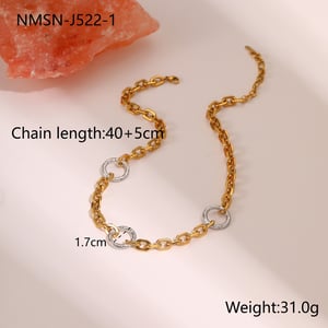 1 Piece Casual Mixed Color Chain Stainless Steel Women's Chain Necklaces h5