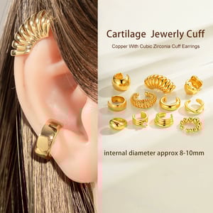 1 Piece Copper Gold Color Zircon Ear Cuffs h5 Picture4