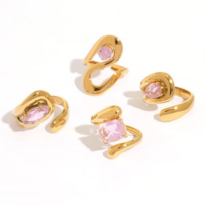 1 Piece Light Luxury Irregular Shape Stainless Steel   Zircon Women's Statement Rings h5 Picture5