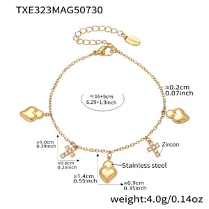 Romantic Series Heart Cross Stainless Steel Gold Color Women's Jewelry Sets h5 