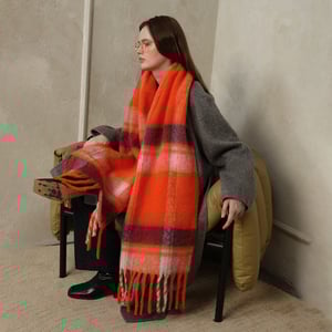 1 Piece Simple Soft Plaid Polyester Women's Winter Scarves h5 Picture3