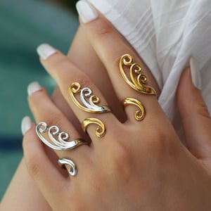 1 Piece Simple Irregular Shape Stainless Steel  Gold Color  Statement Rings h5 Picture8