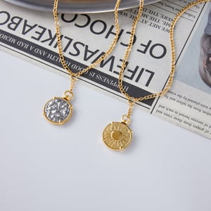 Classic Sun Two-sided Stainless Steel Gold Color Women's Jewelry Sets h5 Picture5