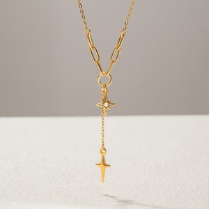 1 Piece Exqusite Star Stainless Steel Gold Color Women's Pendant Necklaces h5 Picture5