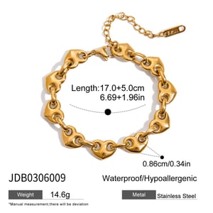 Romantic Series Heart Stainless Steel Gold Color Women's Jewelry Sets h5 Picture2