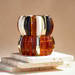 1 Piece Retro Style Blended Rectangular Beaded Acrylic Women's Bangles h5 Picture3