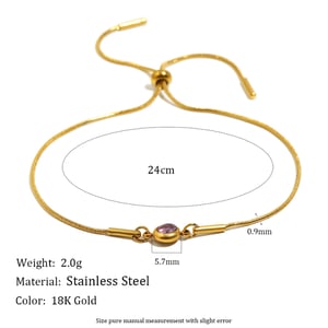 1 Piece Simple  Elegant Chain Stainless Steel  Gold Color  Women's Chain Bracelets h5 Picture4