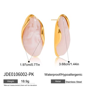 1 Pair Retro Irregular Shape Resin Gold Color Women's Stud Earrings h5