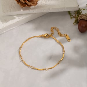 Einfaches Ketten-Set aus Edelstahl in Goldfarbe h5 Bild5