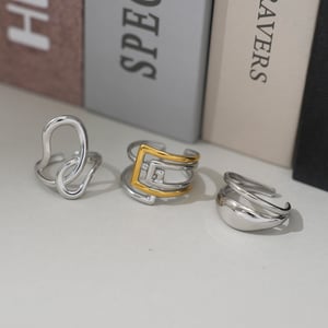 18K Gold Plated Stainless Steel Statement Rings irregular shape Elegant Daily Gathering/Party Simple Series Women's jewelry h5 Picture5