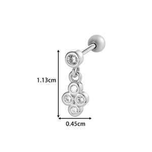 1 Piece Butterfly Copper Gold Color Zircon  Piercing Earring h5 Picture2