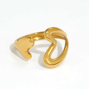 1 Stück einfache ausgehöhlte Statement-Ringe aus Edelstahl in Goldfarbe für Damen h5 