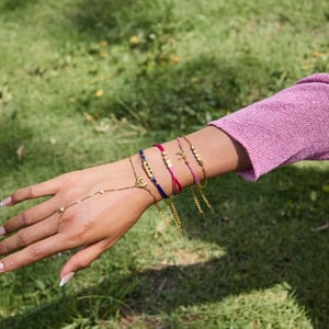 1 Piece Romantic Series Letter Stainless Steel Gold Color Women's Charm Bracelets h5 Picture3
