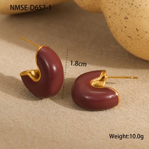 1 Pair Simple Series Retro Solid Color Stainless Steel Women's Stud Earrings h5