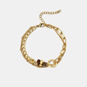 Stainless Steel Gold Color Natural Stone Charm Bracelet h5 Picture2