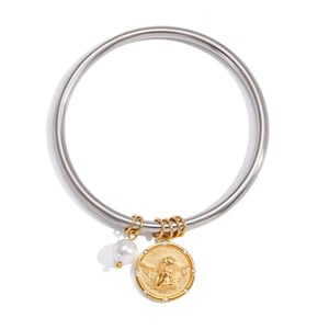 1 Piece Dazzling Angel Stainless Steel Gold Color Women's Charm Bracelets h5