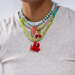 1 Piece Romantic Heart Stainless Steel Gold Color Natural Stone Women's Beaded Necklaces h5 Picture6