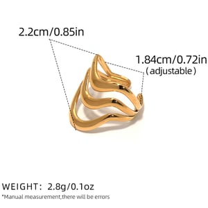 1 Piece Simple Irregular Shape Stainless Steel  Gold Color  Statement Rings h5