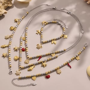 Luxurious Animal Stainless Steel Gold Color Zircon Women's Jewelry Sets h5 Picture9