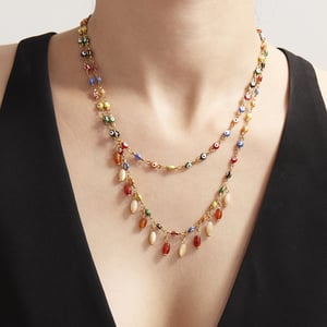 1 Piece Retro Agate Devil's Eye Stainless Steel Women's Pendant Necklaces h5 Picture3