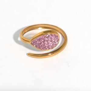 1 Piece  Casual Droplet Irregular Shape Stainless Steel Women‘s  Statement Rings h5