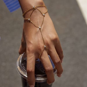 1 Piece Classic Lines Stainless Steel Gold Color Zircon Women's Chain Bracelets h5 Picture4