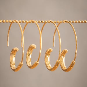 1 Pair Minimalist Irregular Circle Stainless Steel Gold Color Women's Hoop Earrings h5 Picture2