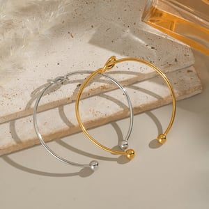 1 Piece Simple Series Twist Stainless Steel Gold Color Cuff Bracelet h5 Picture3