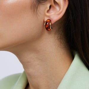 1 Pair Daily Circle Stainless Steel Gold Color Acrylic Women's Stud Earrings h5 Picture3