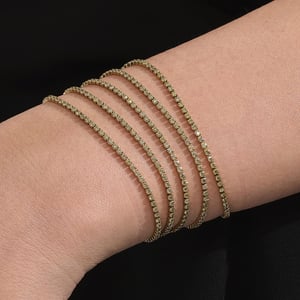 1 Piece Delicate Lines Stainless Steel Gold Color Zircon Women's Chain Bracelets h5 Picture7
