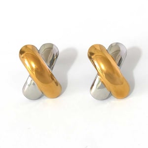1 Piece Simple Series Daily Patchwork Stainless Steel Gold Color  Women's Stud Earrings h5