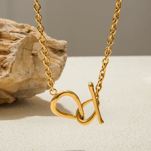 1 Piece Simple Irregular Shape Twist Stainless Steel Gold Color Women's Chain Necklaces h5 Picture5