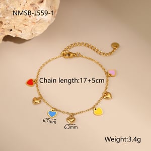 1 Stück Simple Series Sweet Heart Edelstahl Damen Kettenarmbänder h5 