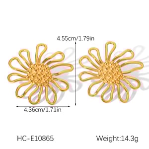 1 Stück einfache tägliche Sonnenblume Edelstahl Gold Farbe Damen Ring Sets h5 Bild2